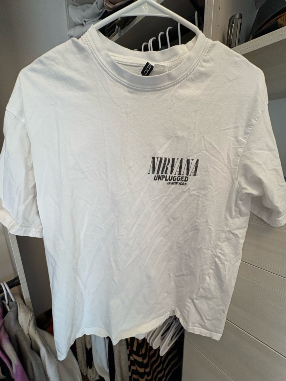 H&M White Nirvana Unplugged Graphic Tee